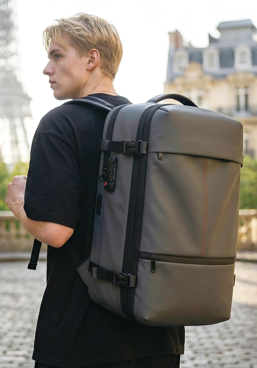 IKYWT Vacuum Seal Backpack Travel with Ultra-Power Pump, 80L Expandable Travel Backpack with Vacuum System w/TSA Lock