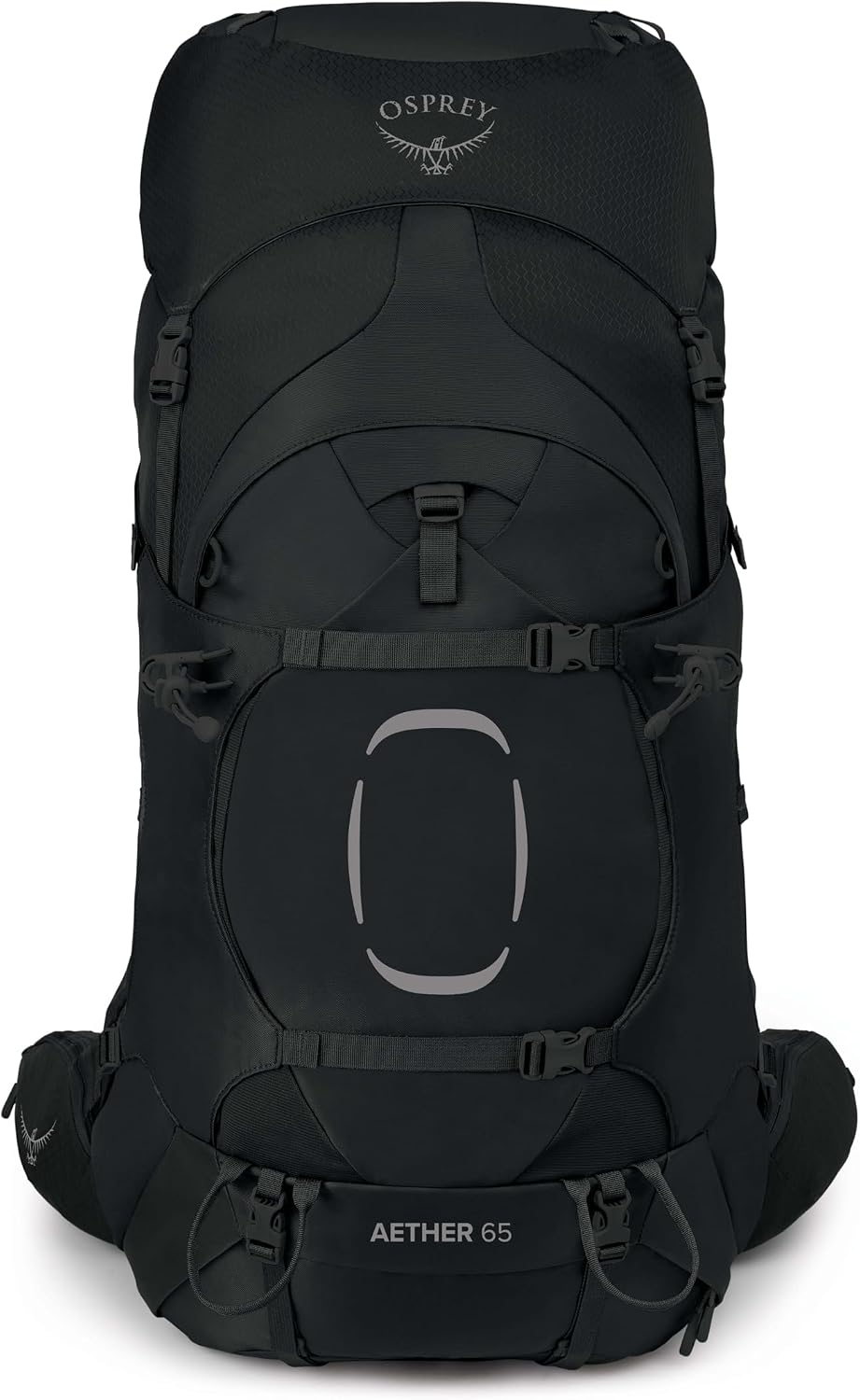 Osprey Aether 65L Men's Backpacking Backpack, Black, L/XL, Extended Fit