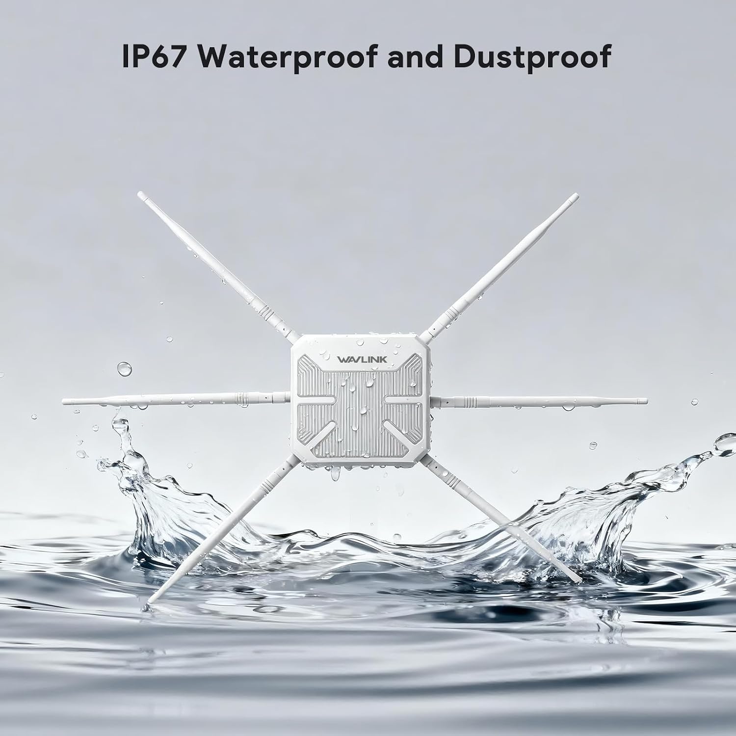 WAVLINK AX3000 Outdoor WiFi 6 Extender, 2026 Long Range Gigabit Wireless Access Point, Dual-Band, 6 x 7dBi High-Gain Antennas, Support Mesh/AP/Repeater Modes, IP67 Weatherproof, Starlink Compatible
