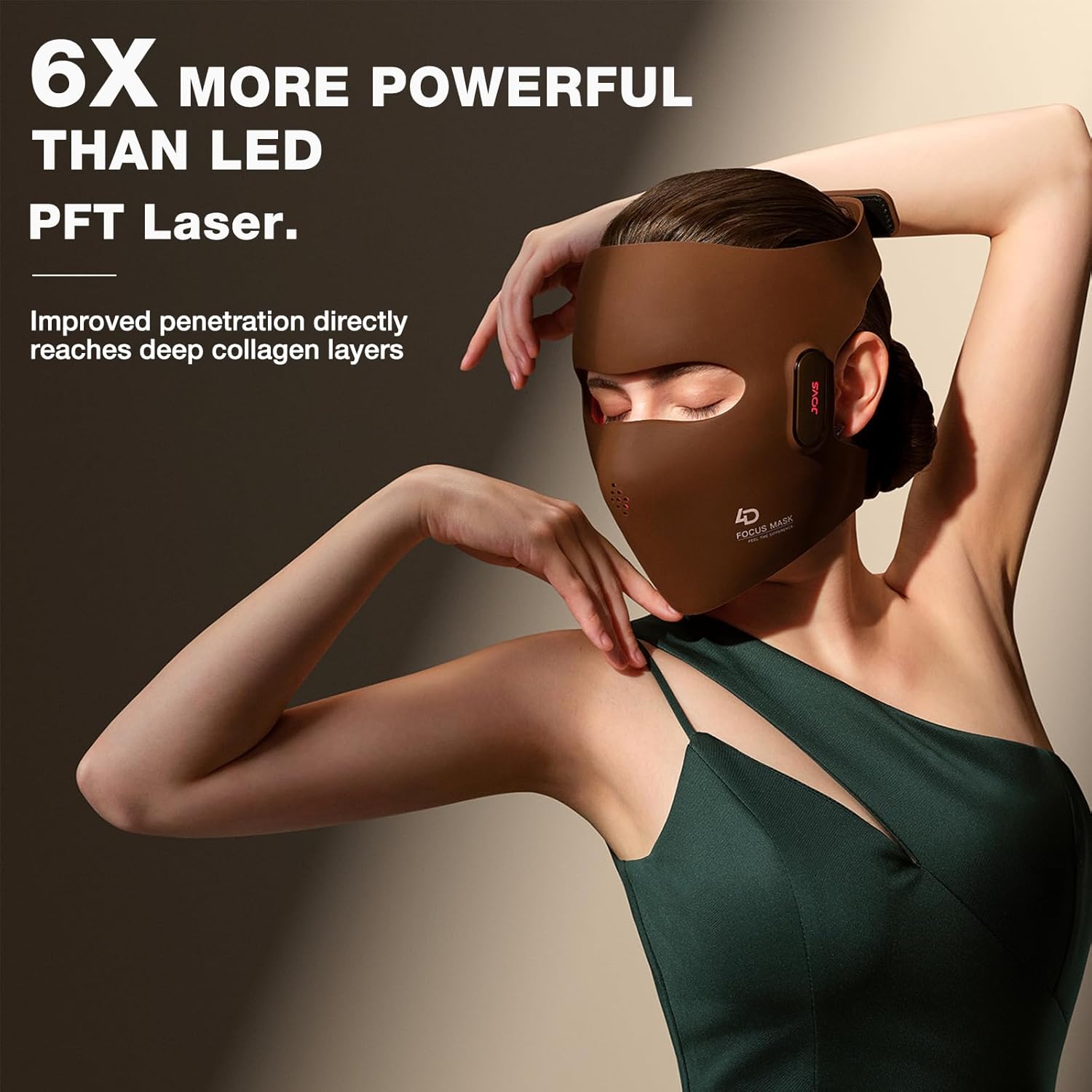 JOVS 4D Laser Light Therapy Mask - Red Light Therapy for Face, Led Face Mask Light Therapy, 6x Powerful More Than LED, FPT Technology, 4 Wavelengths, Anti-Aging, Gift for Women Mom Wife