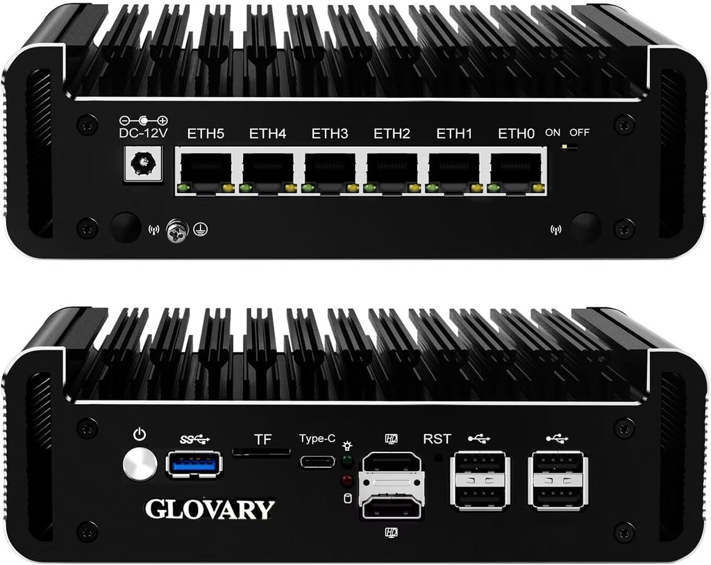 Firewall Mini PC N150 (N100 Upgrade), DDR5 8GB RAM 256GB NVMe SSD, 6 x 2.5GbE i226V LAN Fanless Computer Hardware, Micro Router Appliance, AES-NI, OPNsense, TypeC Port, TF Card Slot