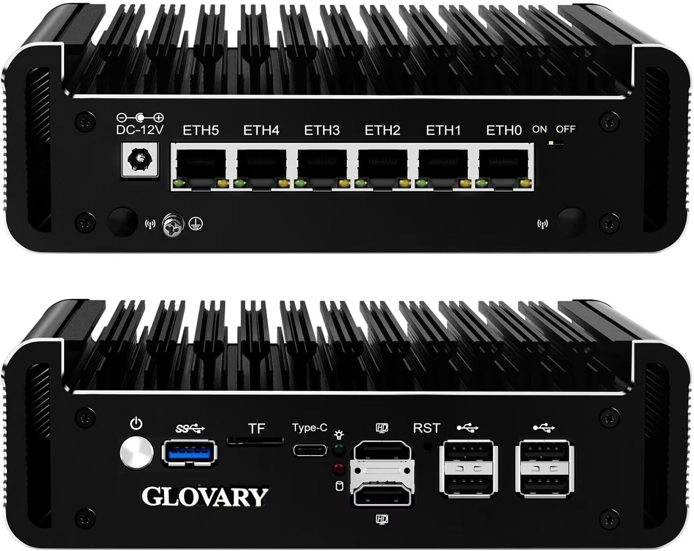 Firewall Mini PC N150 (N100 Upgrade), DDR5 Barebone, 6 x 2.5GbE i226V LAN Fanless Computer Hardware, Micro Router Appliance, AES-NI, OPNsense, TypeC Port, TF Card Slot
