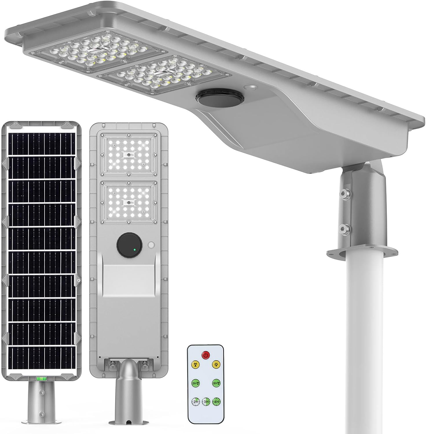 10000W Solar Street Lights Outdoor Waterproof - 3000 Sq.Ft Super Bright Motion Sensor Flood Light Dusk to Dawn & 40,000mAh LiFePO4 Battery, LED Security Lights for Parking Lot/Yard/Garage/Barn