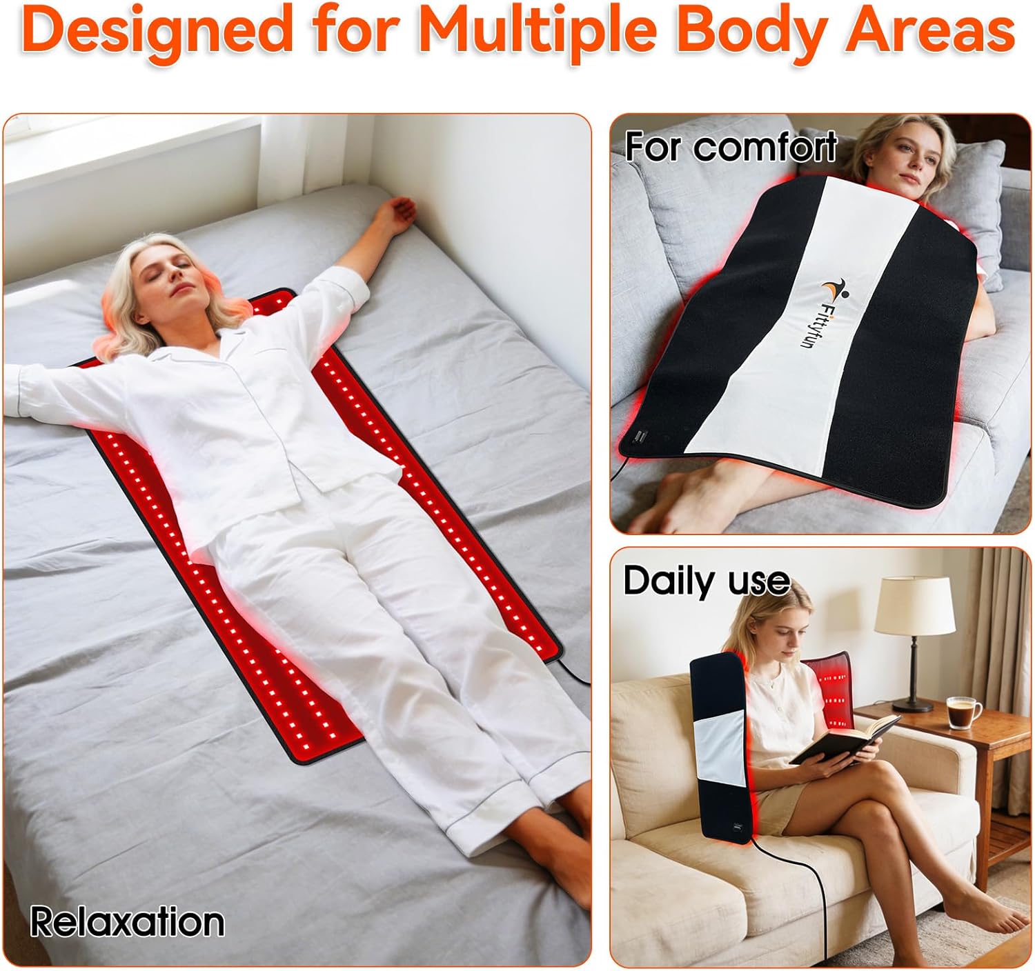 Red Light Therapy Mat for Body, Large 39'x24' Infrared Light Pad with 400 LEDs Tri-Chip 660nm & 850nm, Red Light Blanket for Back, Leg, Joint & Muscle Pain, 9 Timer, Max 60W