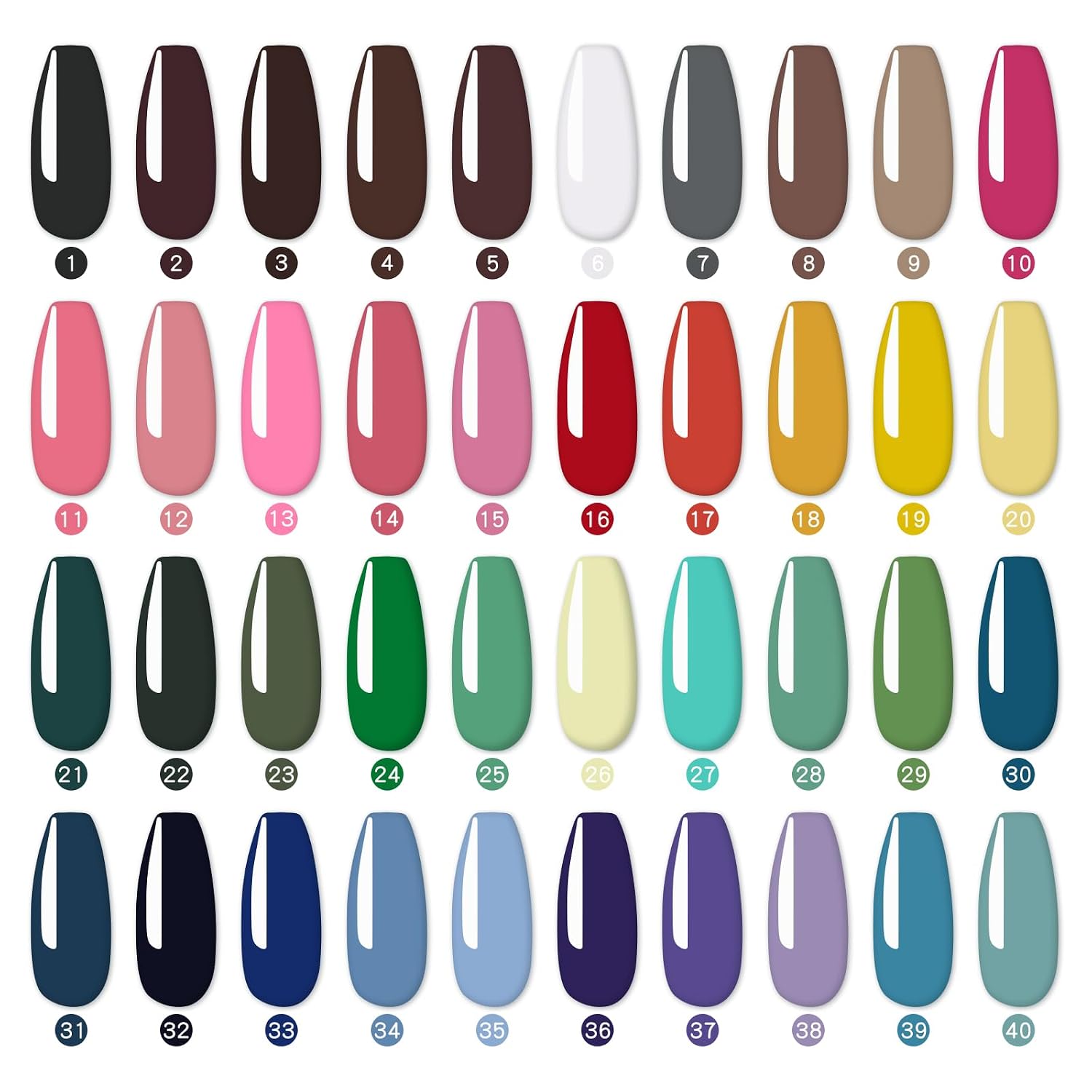Gel palette Painting gel for nail art 40colors individual squares UV LED for Nail Art DIY