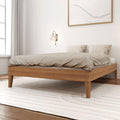 Plank+Beam Solid Wood Platform Bed Frame, Strong Wood Slat Support, No Box Spring Needed, Easy Assembly, Pecan, Full