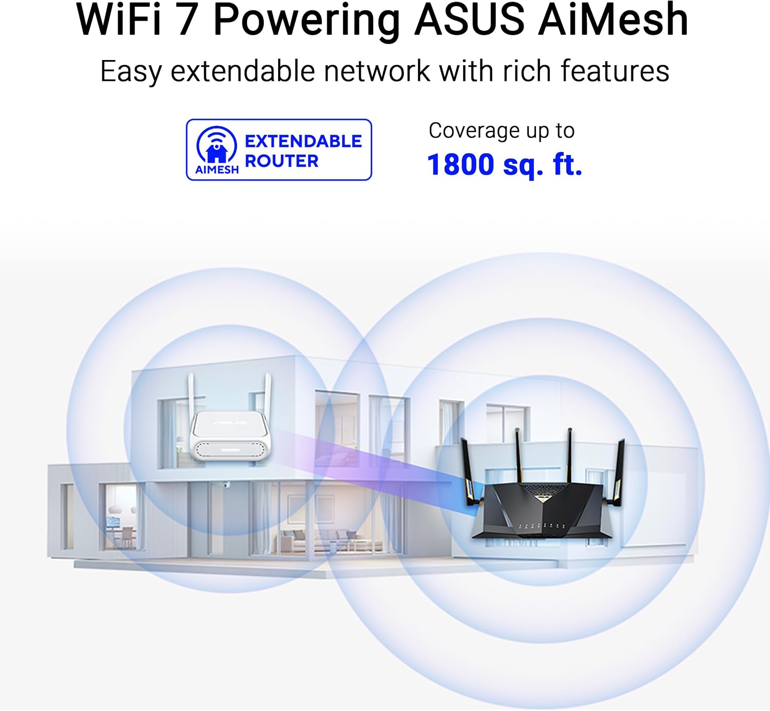 ASUS RT-BE58 Go Portable Mini Travel Router - WiFi 7, Dual-Band, 2.5G Port, Up to 3.6Gbps Wireless, Secure Public WiFi, Mobile Tethering, Mesh Compatible, USB-C Power,RV/Cruise/Hotel/Mobile