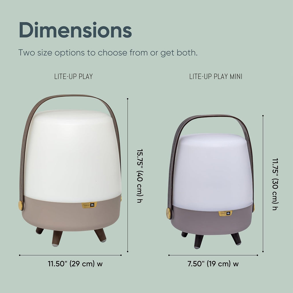 Kooduu Bluetooth Speaker Lamp with Sound by JBL - Cordless, Rechargeable Speaker & Lamp for Indoor/Outdoor Use, Earth