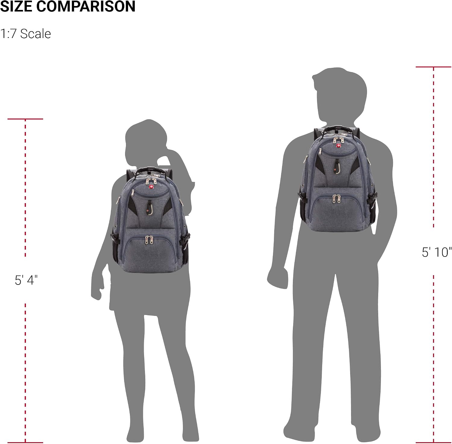 SwissGear 5977 ScanSmart TSA Friendly Laptop Backpack, Fits Most 17 Inch Laptops and Tablets, Ideal for Work, Travel, School, College, and Commuting, Grey