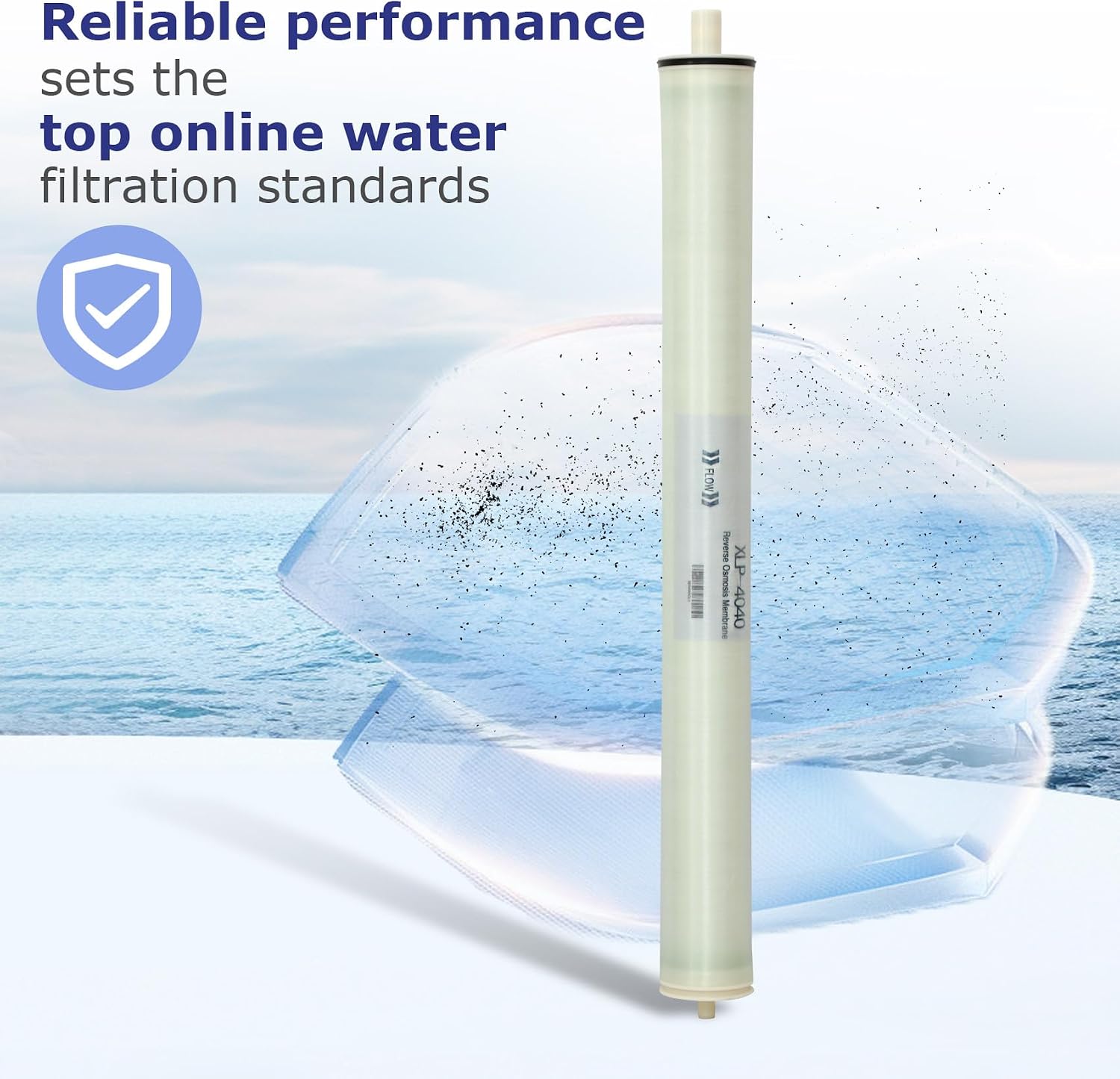 XLP-4040, XLP 4040 Membrane for Extreme Low Pressure Commercial Membrane, Salt Rejection 99%, 2300GPD, TDS≤1000ppm, 4040 XLP Membrane Good for Municipal Tap Water/Low-TDS Groundwater