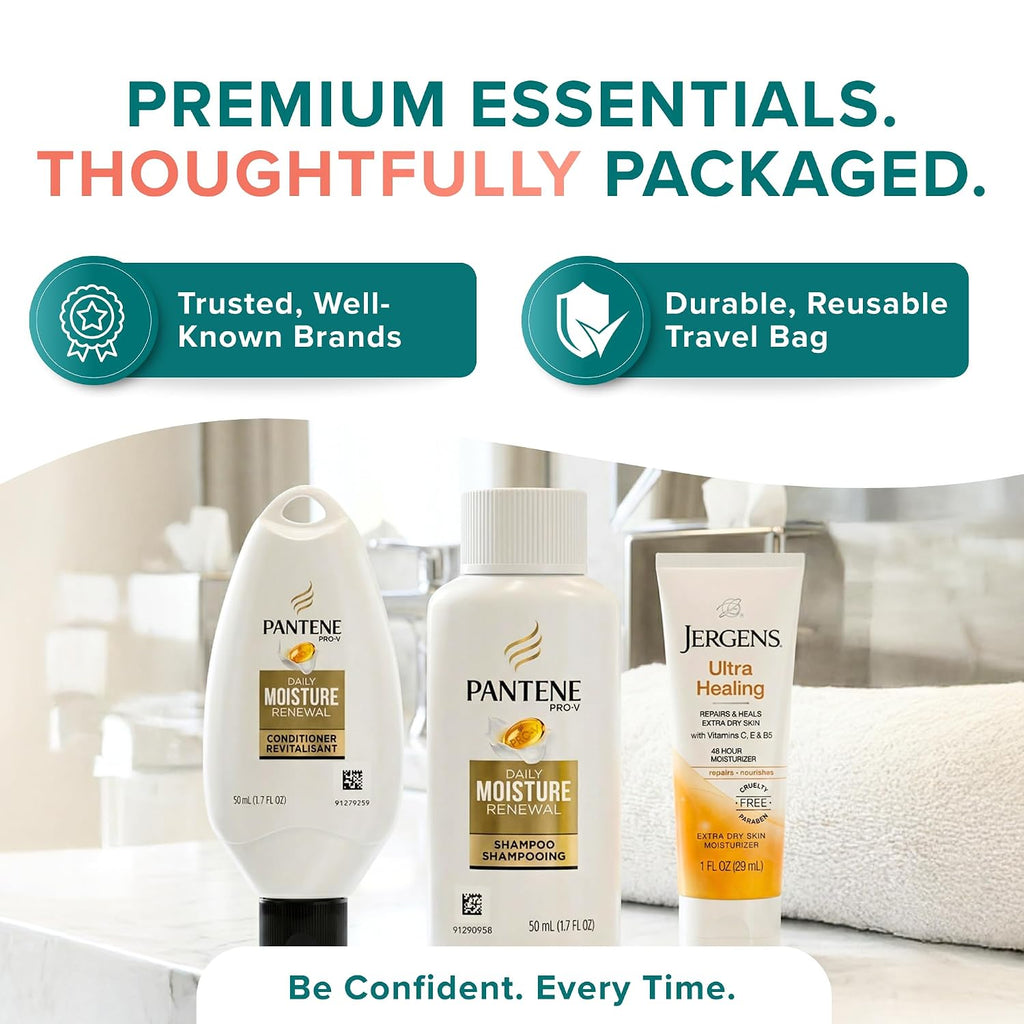 TrekTote Travel Size Bulk Shampoo And Conditioner Sets - Includes Premium Shampoo, Conditioner, Lotion And Clear Travel Bag - TSA Compliant Travel Size Toiletries