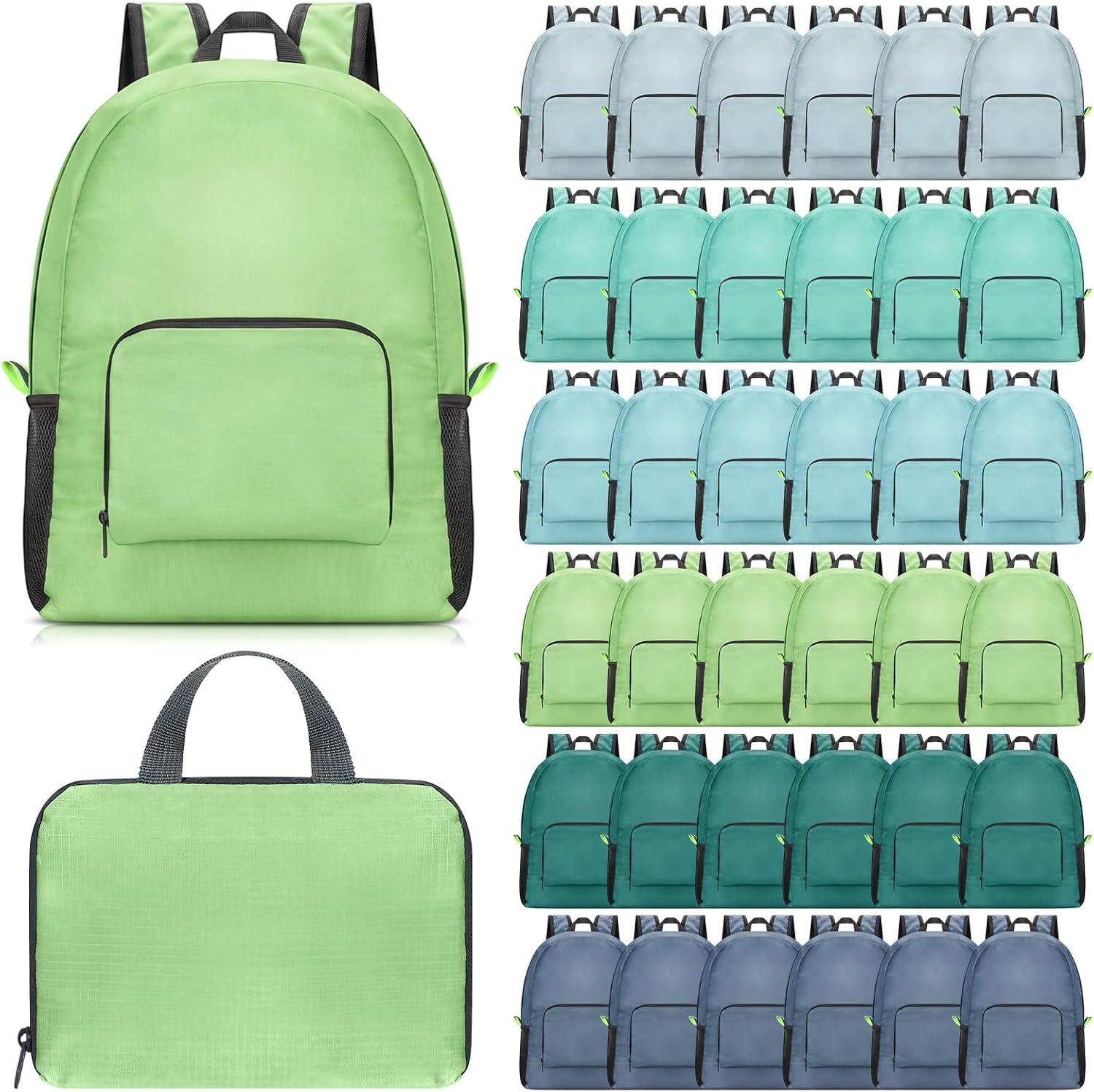 Eccliy 50 Pack Backpacks Bulk 17 Inches Back Pack Basic Backpack for Adult Lightweight Outdoor Travel Bookbags(6 Tone Color)