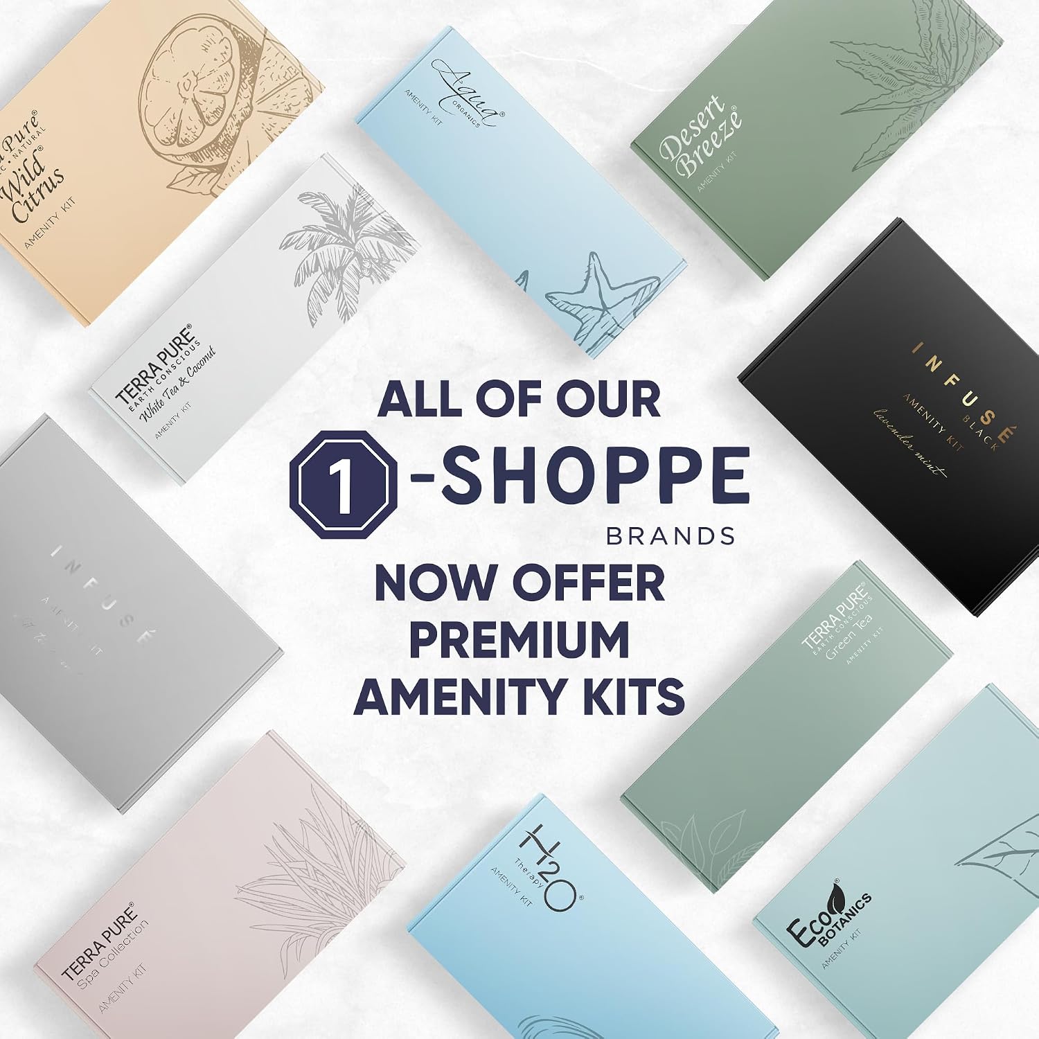 Infuse Black Amenity Kit | Boxed Hotel Toiletries | Bulk Set 1 oz Travel Size Shampoo, Conditioner, Lotion, Body Wash & Cleansing Bar for Guest Hospitality Hotel/Vacation Rentals | 300 Pieces