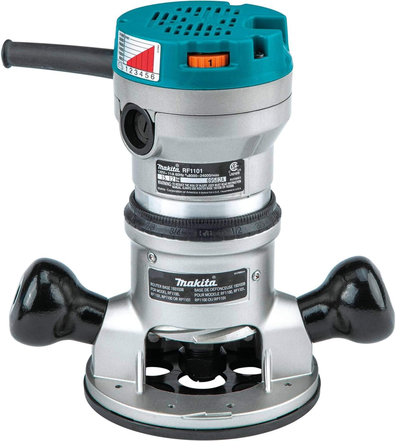 Makita RF1101KIT2 2-1/4 HP* Router Kit, with Plunge Base
