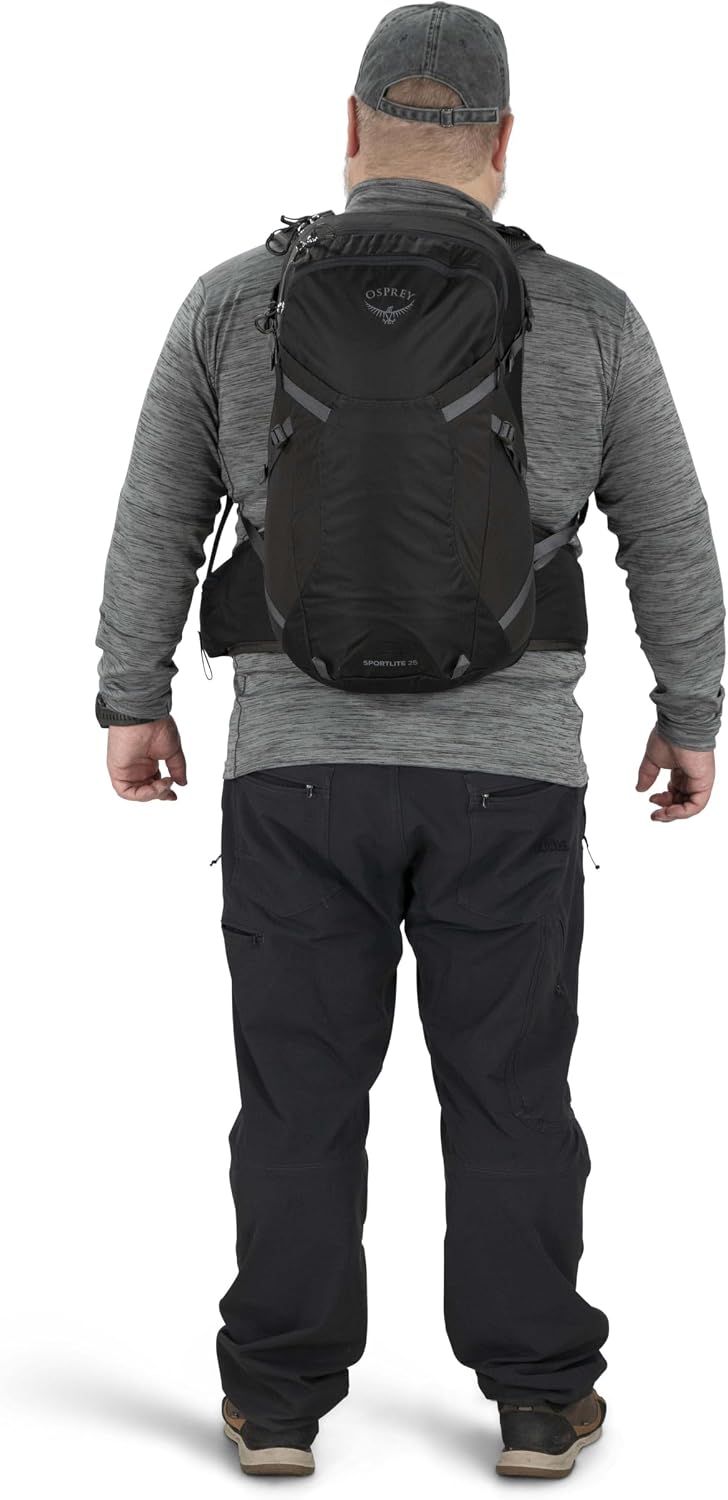 Osprey Sportlite 25L Lightweight Hiking Backpack for Men and Women, Dark Charcoal Grey, S/M, Extended Fit