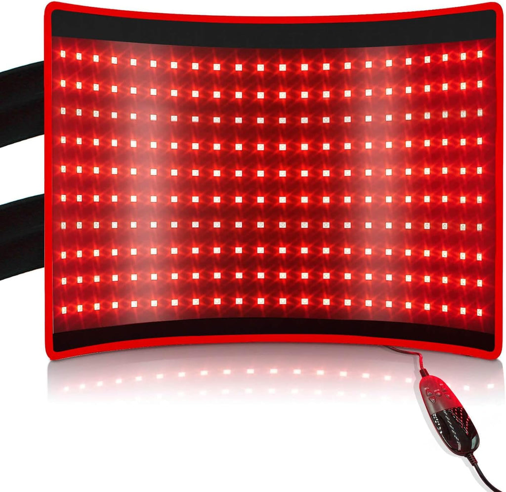 BestQool Red Light Therapy for Body, FSA-HSA Triple Chips 660nm 850nm Red Near Infrared Light with Timer, Large Pads Belt Wearable Wrap, Infrared Light Therapy for Knee Back Waist Elbow. 43W