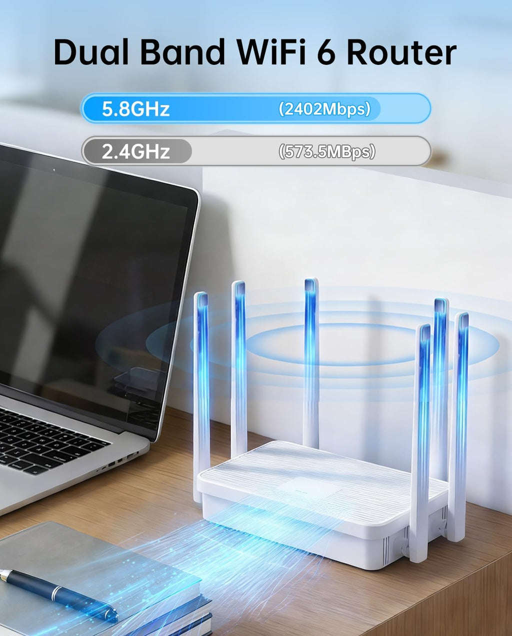 UeeVii Wireless Bridge Point to Point Outdoor CPE452Kit,with AX3000 WiFi Router,Adjustable Pole Mount,5.8G 3KM Range Wifi Bridge PtP/PtMP,Work with Starlink,Extend Network to Barn Garage,24V POE Power