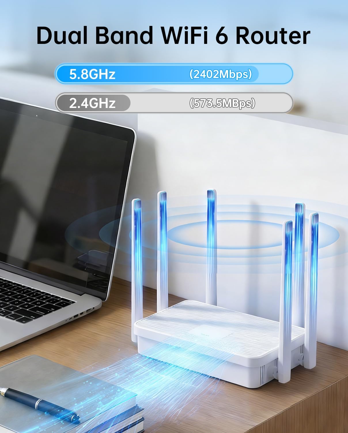 UeeVii Wireless Bridge Point to Point Outdoor CPE452Kit,with AX3000 WiFi Router,Adjustable Pole Mount,5.8G 3KM Range Wifi Bridge PtP/PtMP,Work with Starlink,Extend Network to Barn Garage,24V POE Power