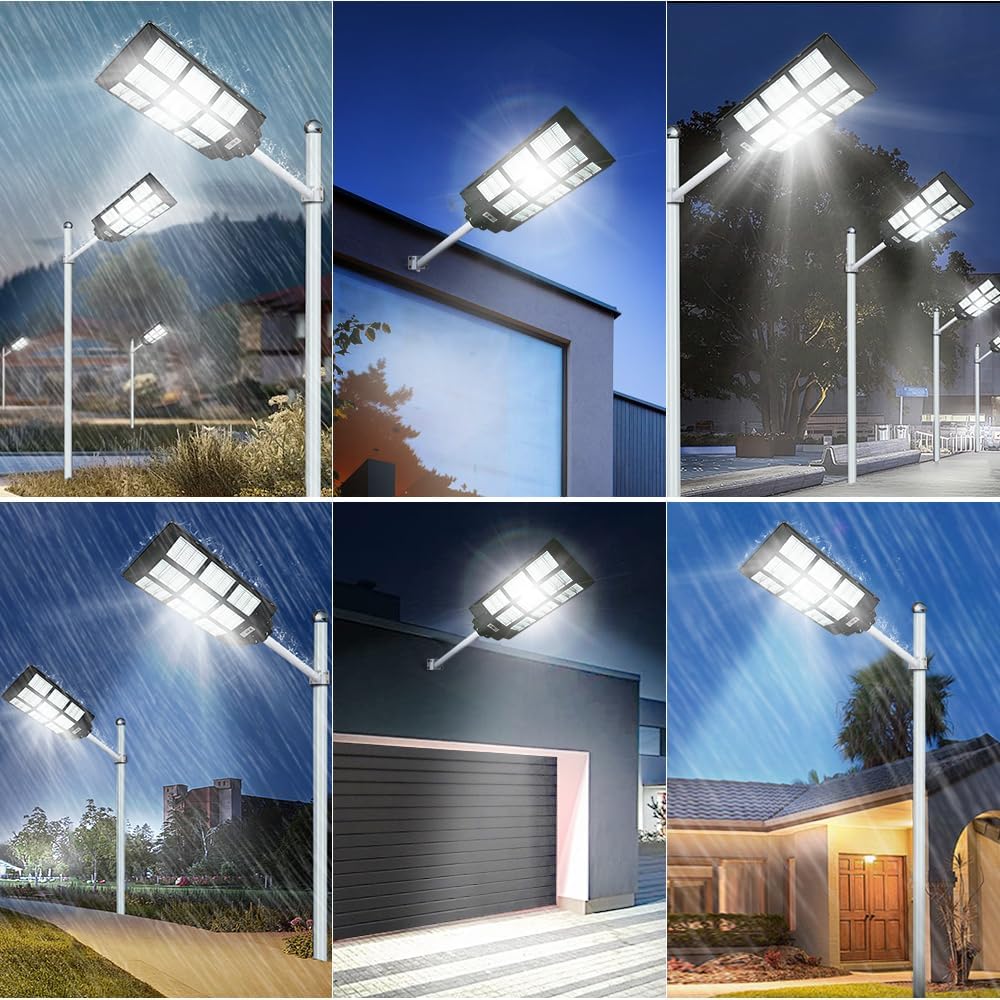 24000W Solar Street Lights Outdoor, 24000 Lumens Dusk to Dawn Motion Sensor Security Flood Light with Remote Control, Wireless, Waterproof, Perfect for Garden,Yard, Street, Parking lot