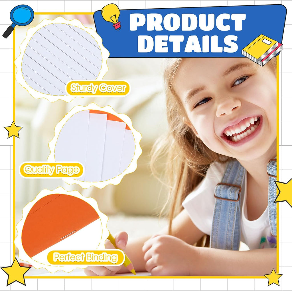 Henoyso 120 Pcs Primary Composition Notebook K-2 Primary Journal, Notebook for Kids Supplies, Bulk Blank Writing Book for Kid to Write Draw Journal 60 Page (9.8″ X 7.5″,Colorful)