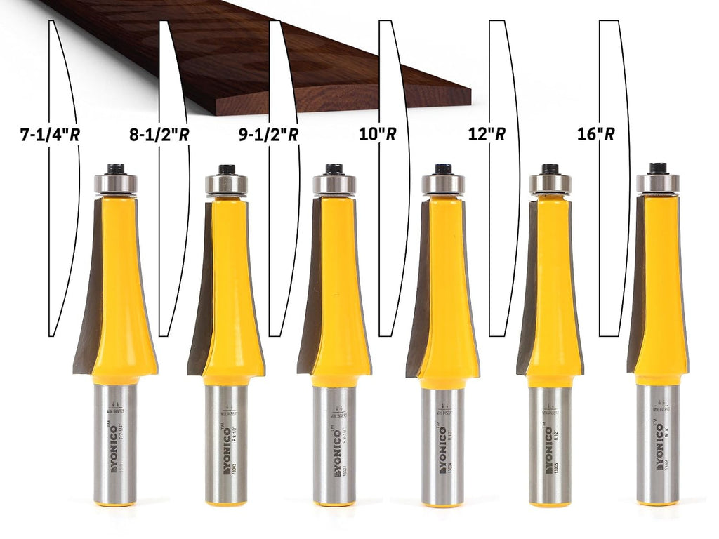YONICO Guitar Finger Board Radiusing Router Bit Set 6 Bit 1/2-Inch Shank 13601