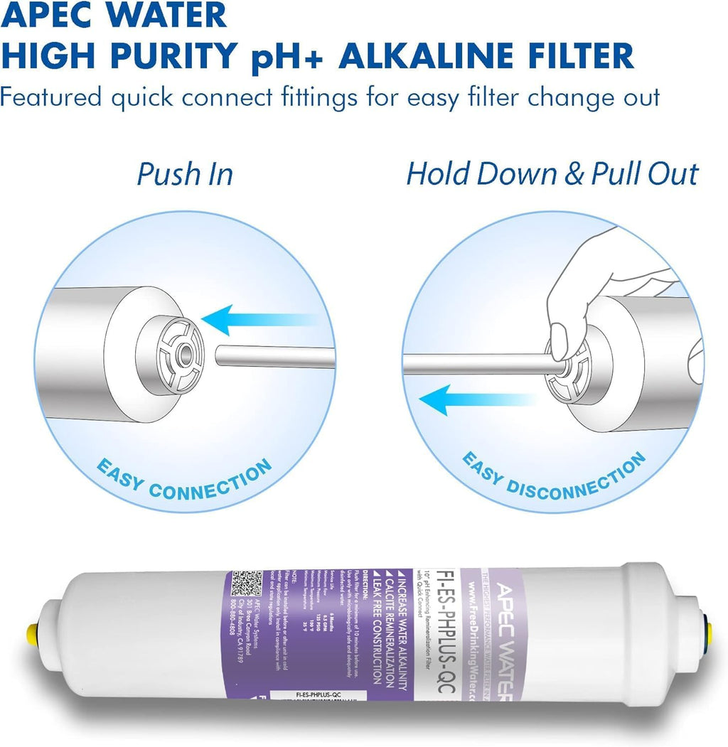 APEC Water Systems FILTER-T2Y-ESPH High Capacity 2 Year Replacement Filter Set For Essence Series Alkaline Reverse Osmosis Water Filter System Stage 1-3&6