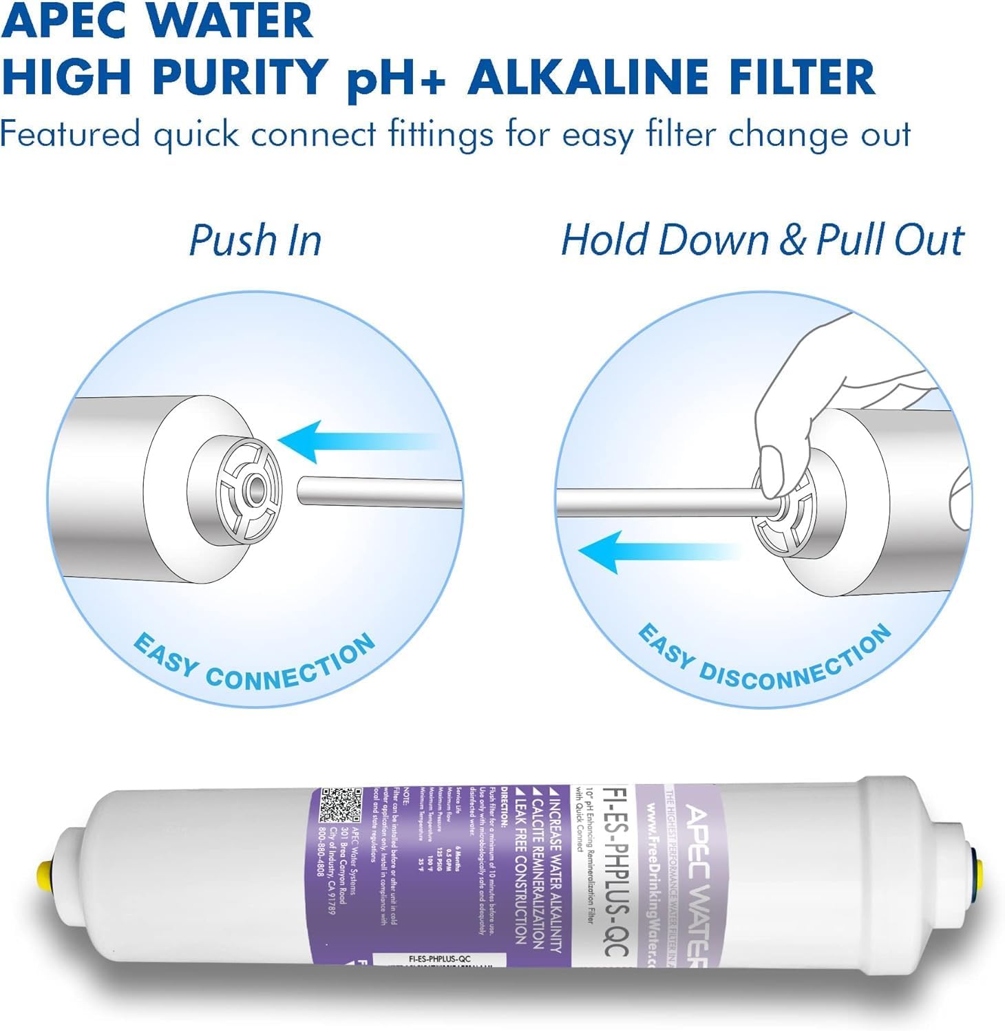 APEC Water Systems FILTER-T2Y-ESPH High Capacity 2 Year Replacement Filter Set For Essence Series Alkaline Reverse Osmosis Water Filter System Stage 1-3&6