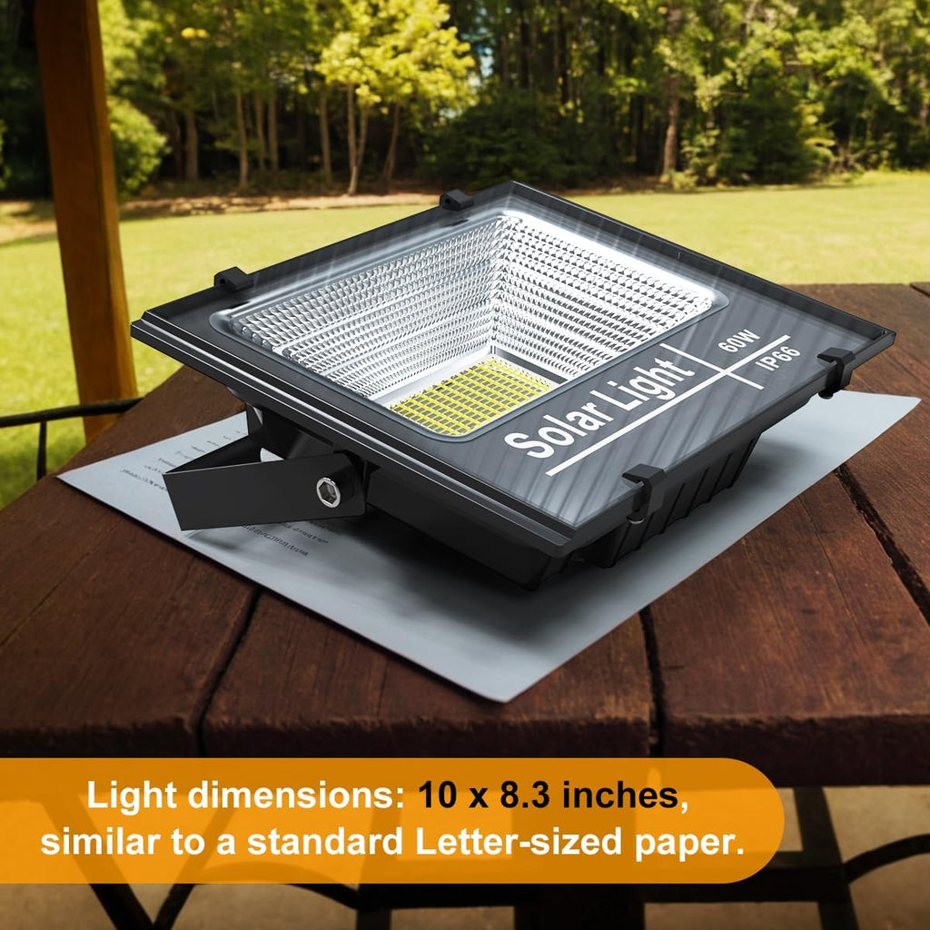 Solar Flood Light Outdoor, 1500LM 6000K Bright Floodlights, IP65 Waterproof Solar Power Security Light, Auto Dusk to Dawn with Remote Control for Yard, Street, Garden, Garage, Shed.