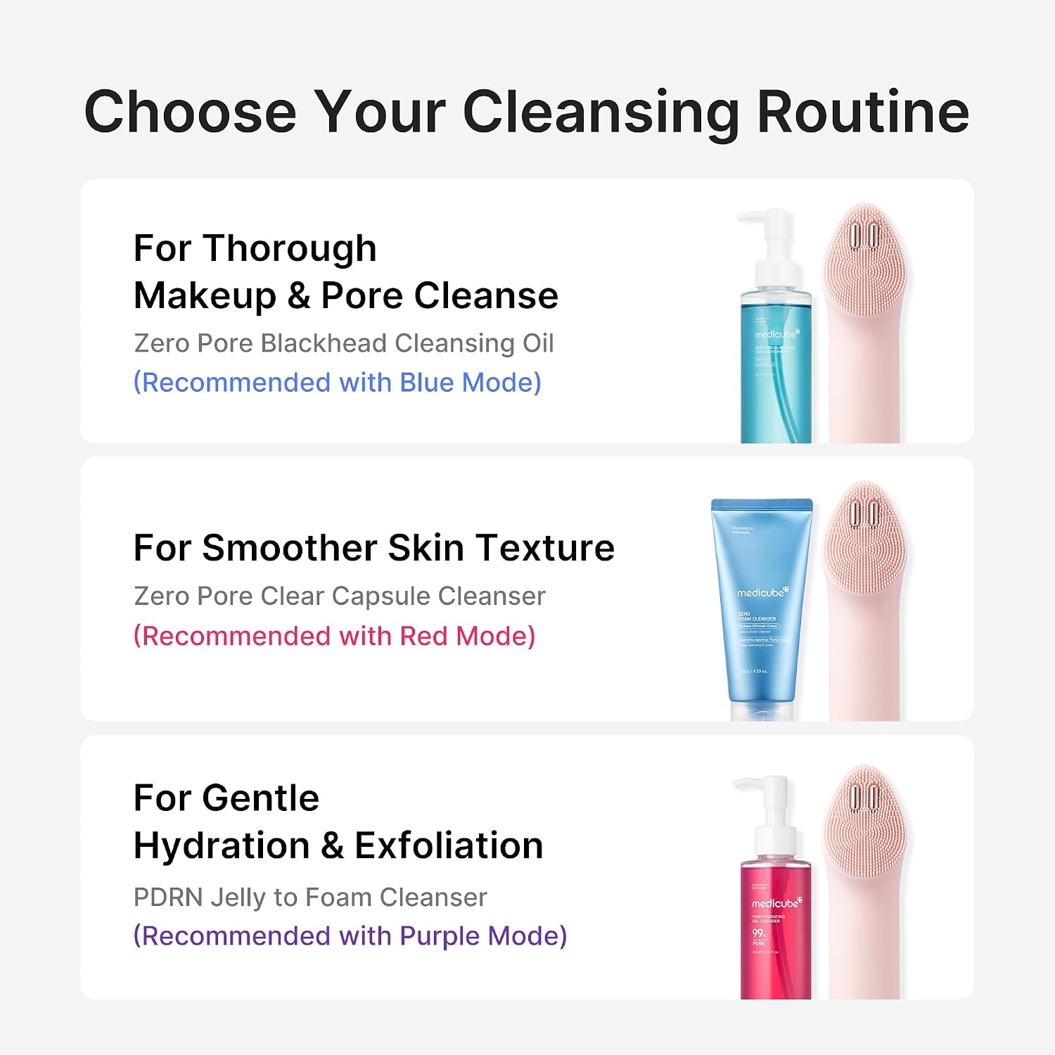 medicube Mini Booster Pro Plus Cleansing Device Set | 2-in-1 Facial Cleansing, Skincare Device | Pore, Makeup, Excess Sebum Care | Portable Skincare Booster with 3 Modes | Korean Facial Device, Pink