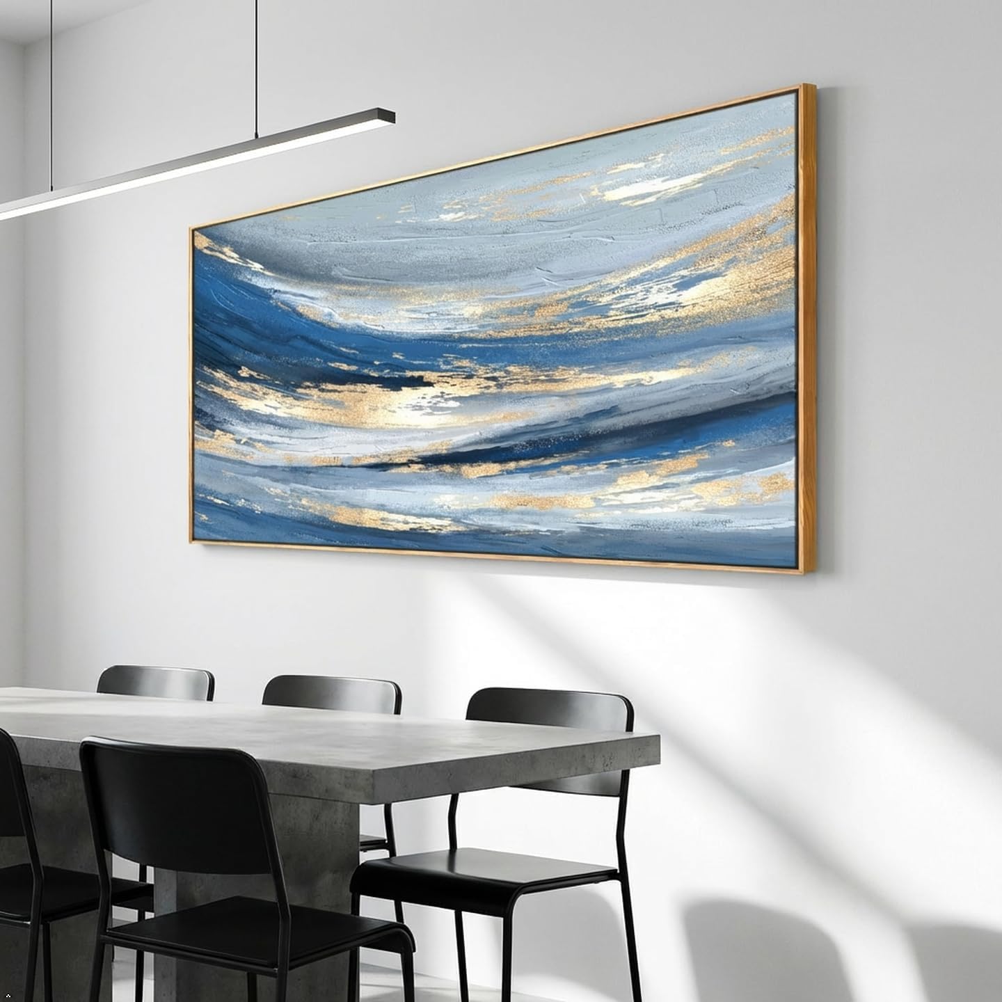 Abstract Wall Art Canvas Paintings Blue Fantasy Modern Large Framed Artwork Decor for Living Room Bedroom Office Painting Home Decor 30'x60'