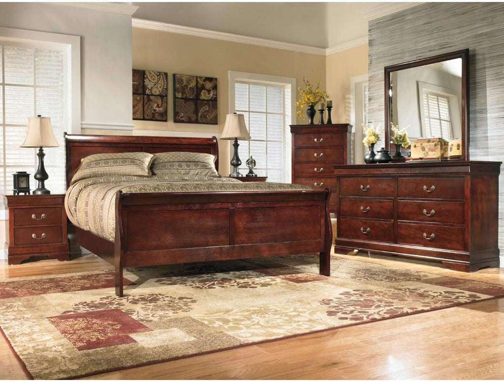 Signature Design by Ashley Alisdair Traditional King/California King Sleigh Headboard & Footboard ONLY, Dark Brown