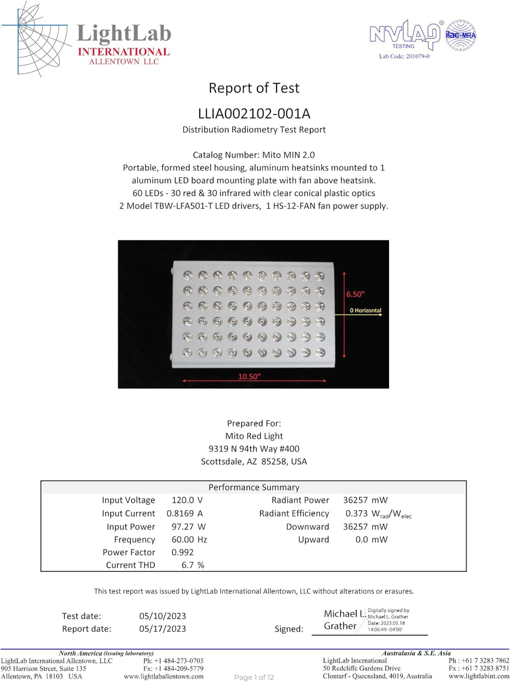 Mito Red Light – MitoMIN 2.0 Red Light Panel – Red Light Therapy for Face and Neck – Red Light & Near Infrared Red Light Therapy – At-Home Red Light Therapy for Body