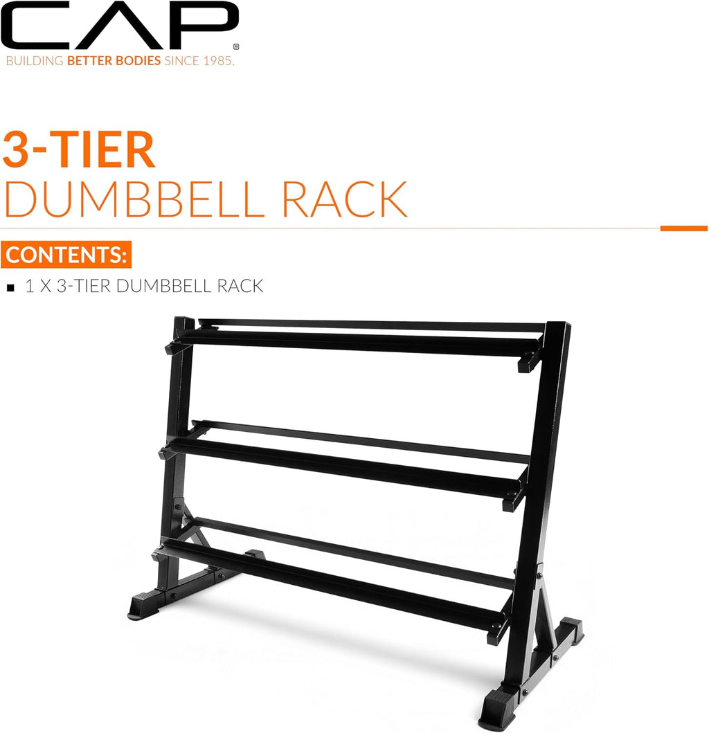 CAP Barbell Dumbbell Rack |5-35lb, 5-50lb or 5-75lb Dumbbell Storage | Multiple Options