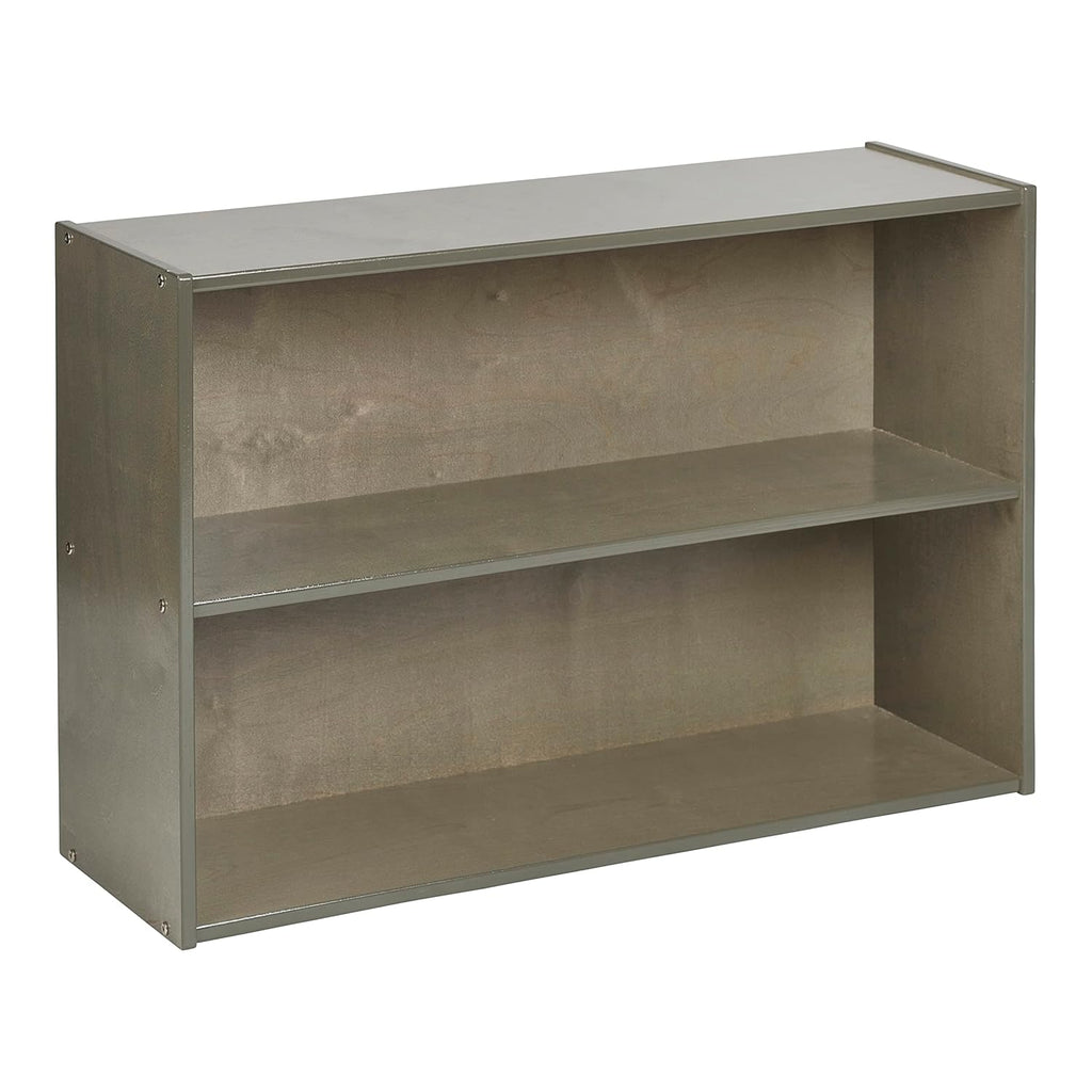ECR4Kids Streamline 2-Shelf Single-Sided Storage Cabinet, 24in, Classroom Furniture, Grey Wash