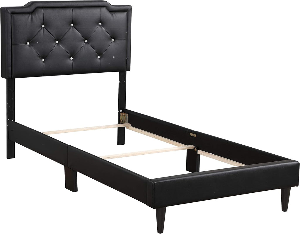 Glory Furniture Deb Upholstered Bed, Twin, Black