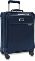 Briggs & Riley Global 21' Carry On Expandable Spinner - Luggage for International Travel, Suitcases with Wheels, Softside Rolling Bag for Men & Women, Self-Repairing Zipper - Baseline Collection, Navy