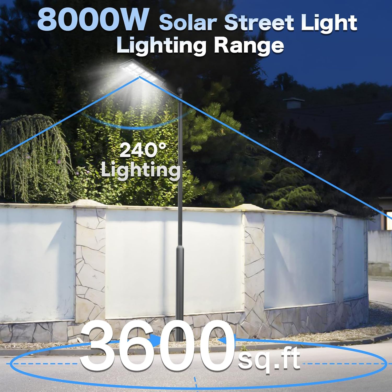 VOOJOY Solar Street Lights Outdoor Waterproof, Dusk to Dawn Solar Lights Outdoor with Motion Sensor and Remote Control for Yard, Parking Lot, Garage, Street, 3 Pack