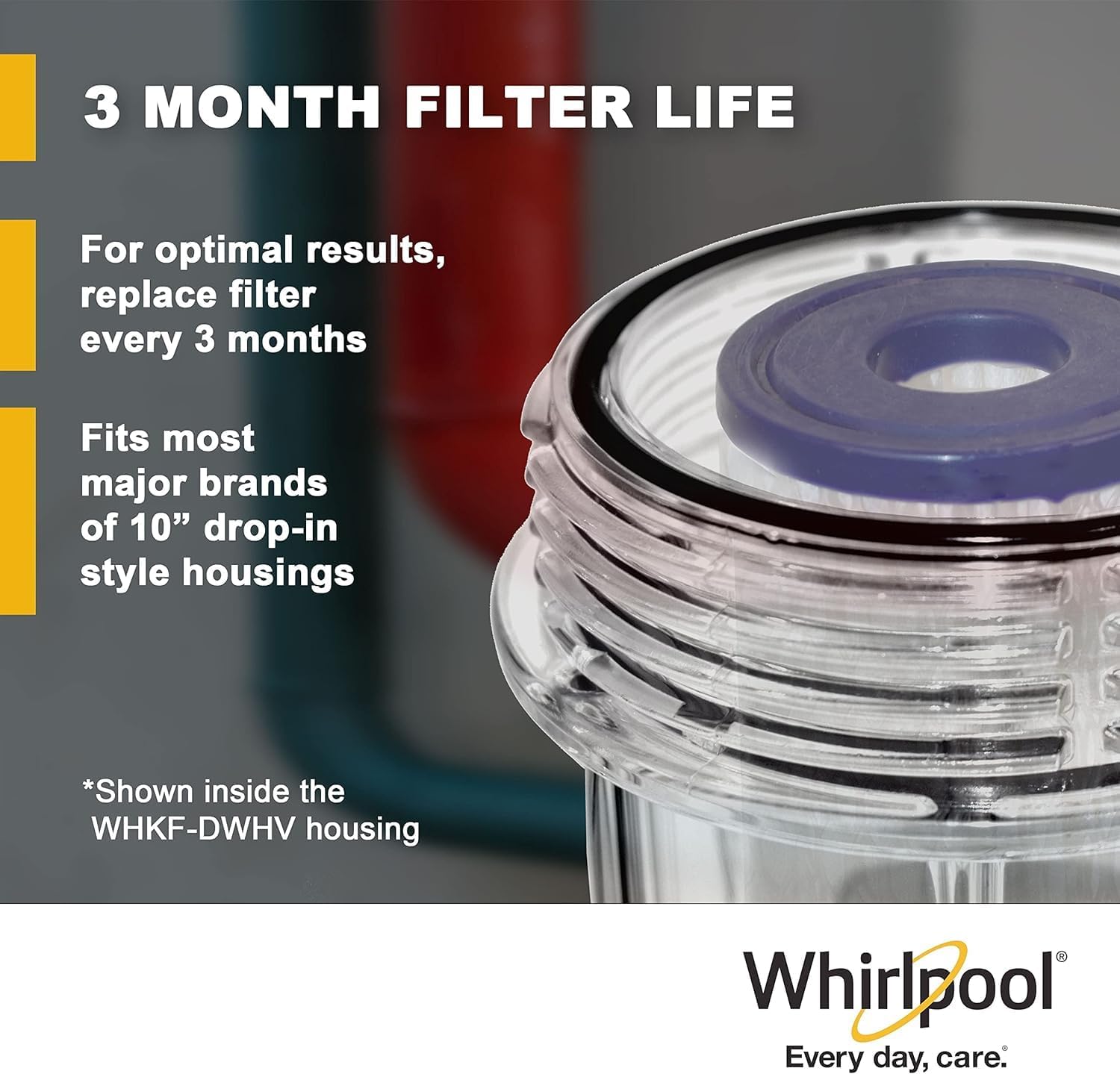 Whirlpool 10' x 2.5' Whole House Sediment Water Filters, WHKF-WHPL Pleated Filter, 20 Micron, NSF Certified Reduces Sand, Soil, Silt & Rust for Standard Filter Housings, 24-Pack