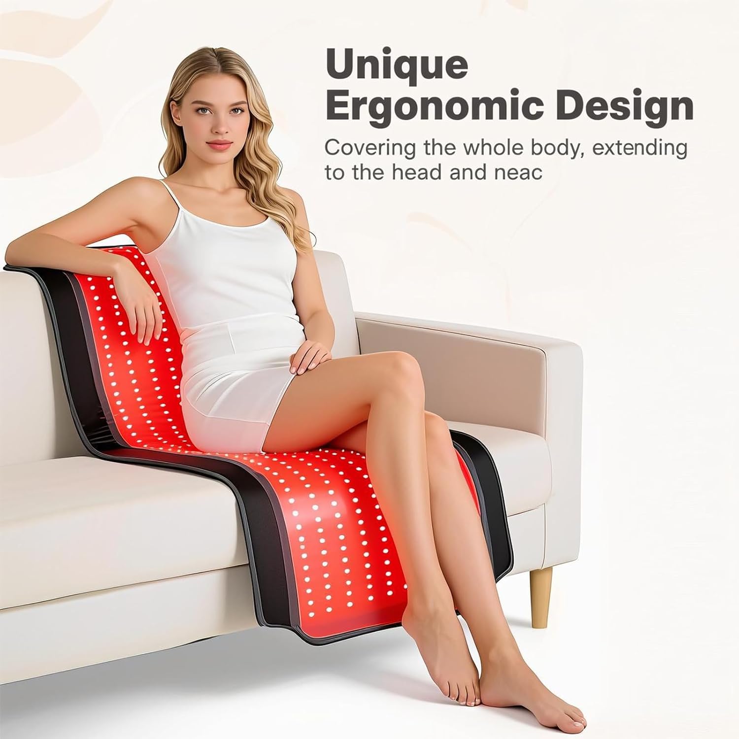 Red Light Therapy for Body, 59.1'*25.6' Whole Red Light Therapy Mat Full Body, 600 LEDs redlight mat with 660nm & 850nm for Men, Women, Pets