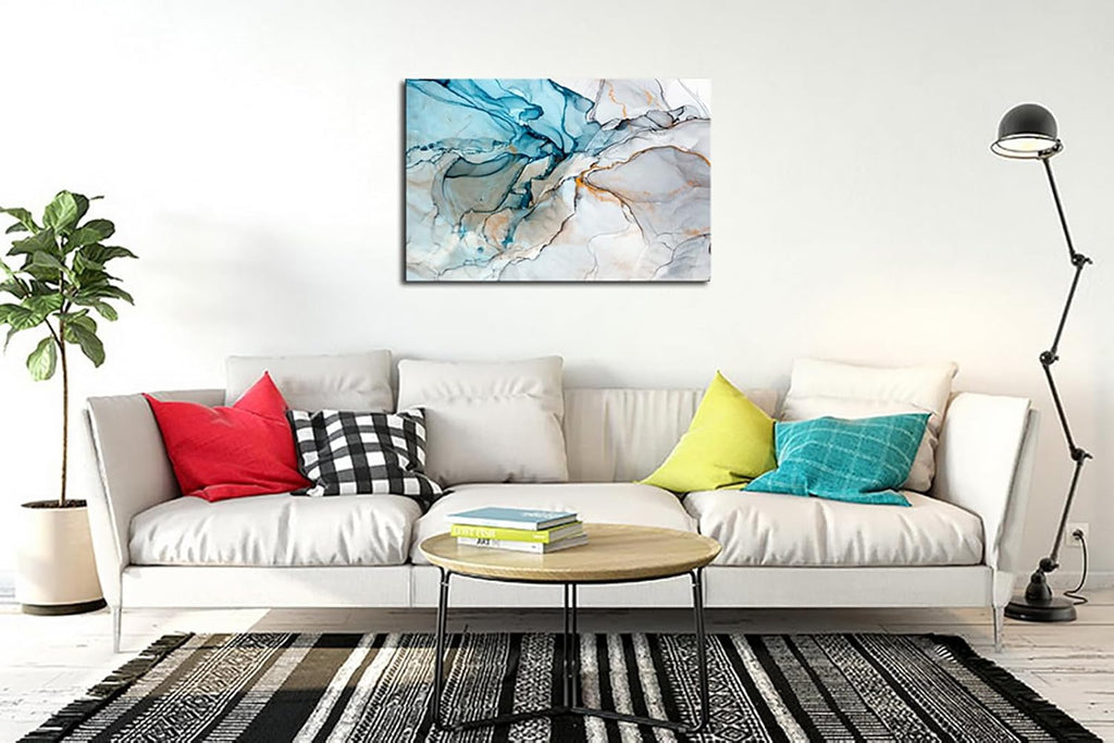 DZL Art A73881 Framed Wall Art Colorful Abstract Painting Background Canvas Wall Art Print Painting for Wall Decor Home Decor