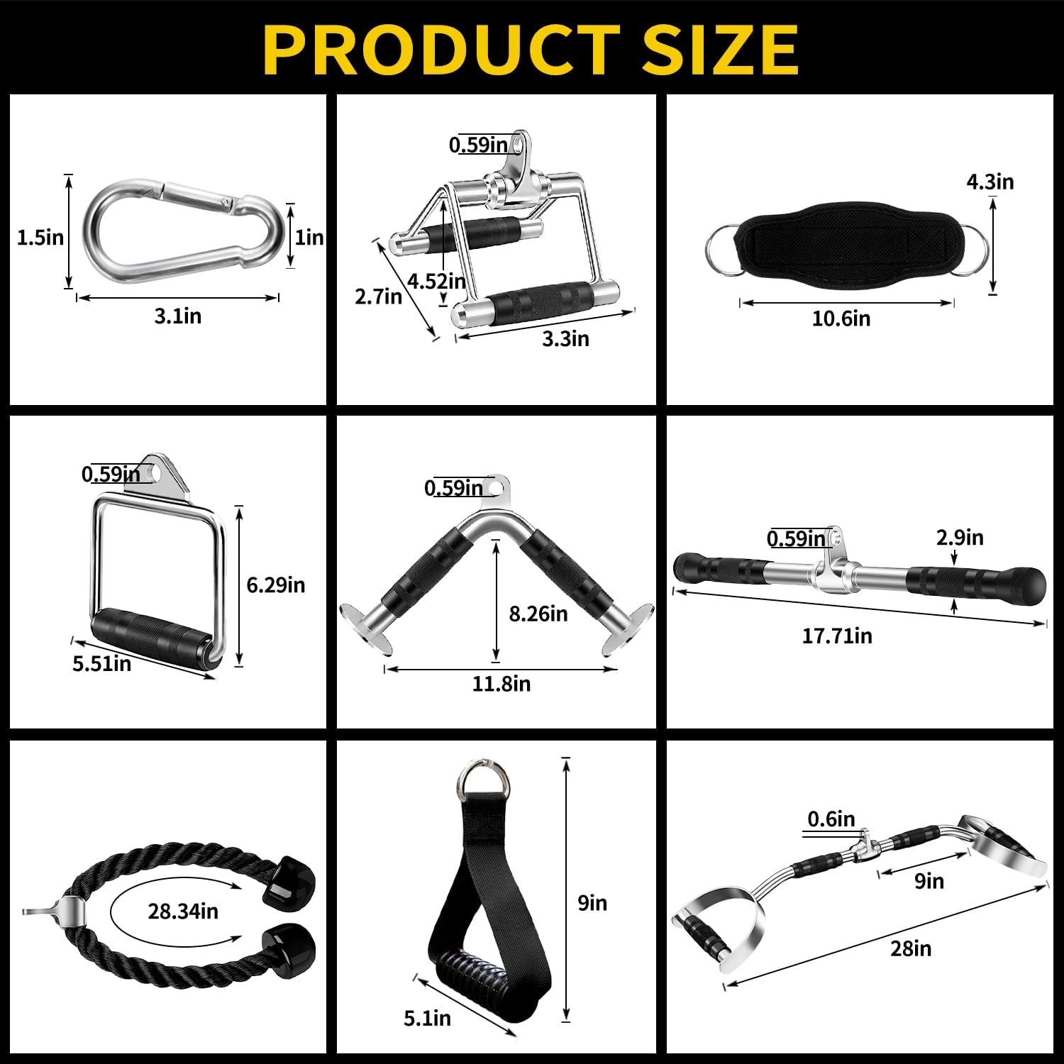Cable Machine Attachment LAT Pulldown Attachments Cable Machine Accessories for Home Gym