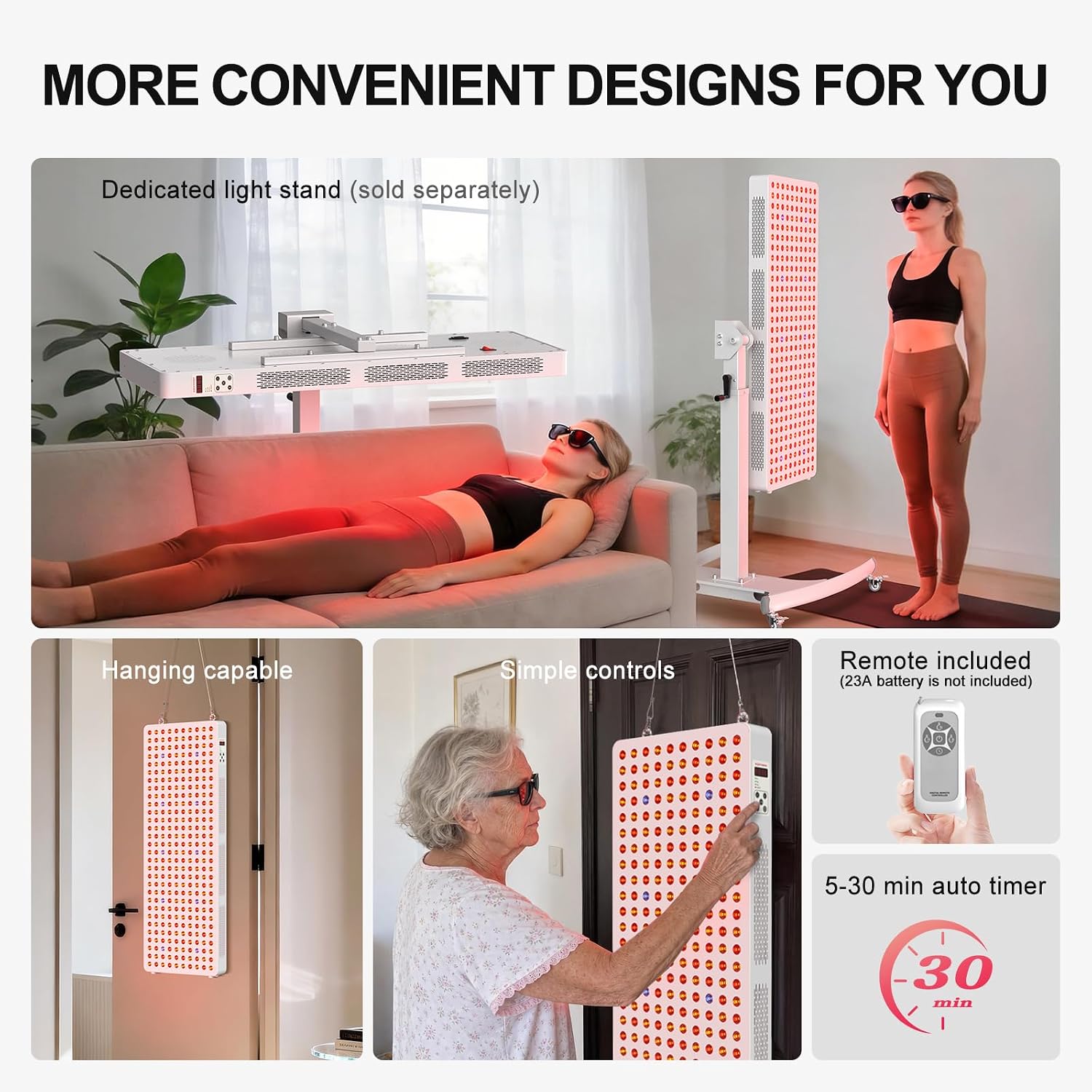 BONTANNY Red Light Therapy Full Body Panel, 480/630/660/810/830/850/1060nm 7 Wavelengths Blue Red Near Infrared Light Device with 300 Dual Chip Clinical Grade LEDs, Remote Control, Timer, BO-1500