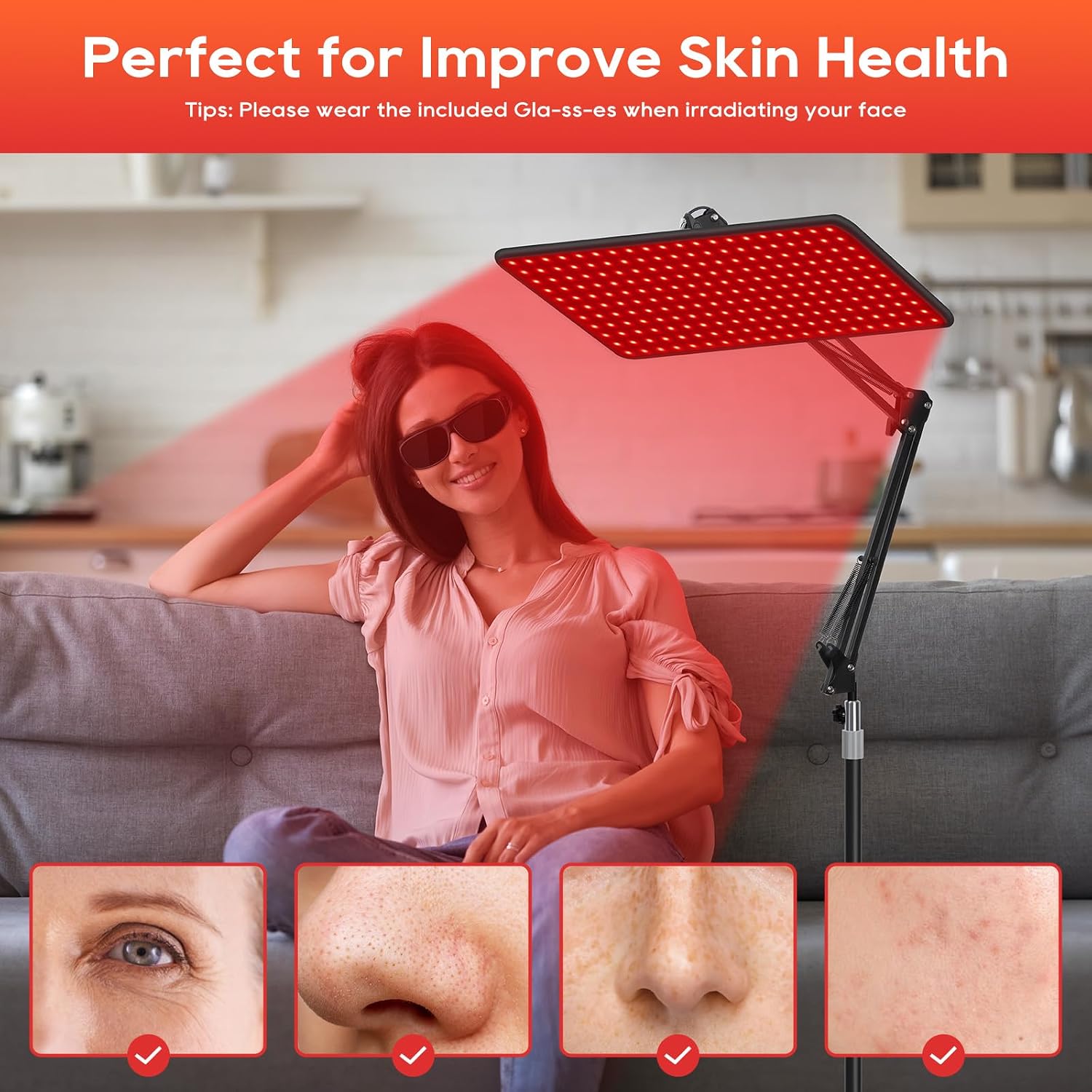 BEICHEN Red Light Therapy, Infrared Redlight-Therapy for Body and Face Lamp Device with Remote Control, Gift for Women Wife Mom Sister Girlfriend