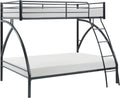 GOWE Black Metal Frame Twin/Full Bunk Bed, Youth Bed, Youth Bedroom Furniture, Easy Assembly