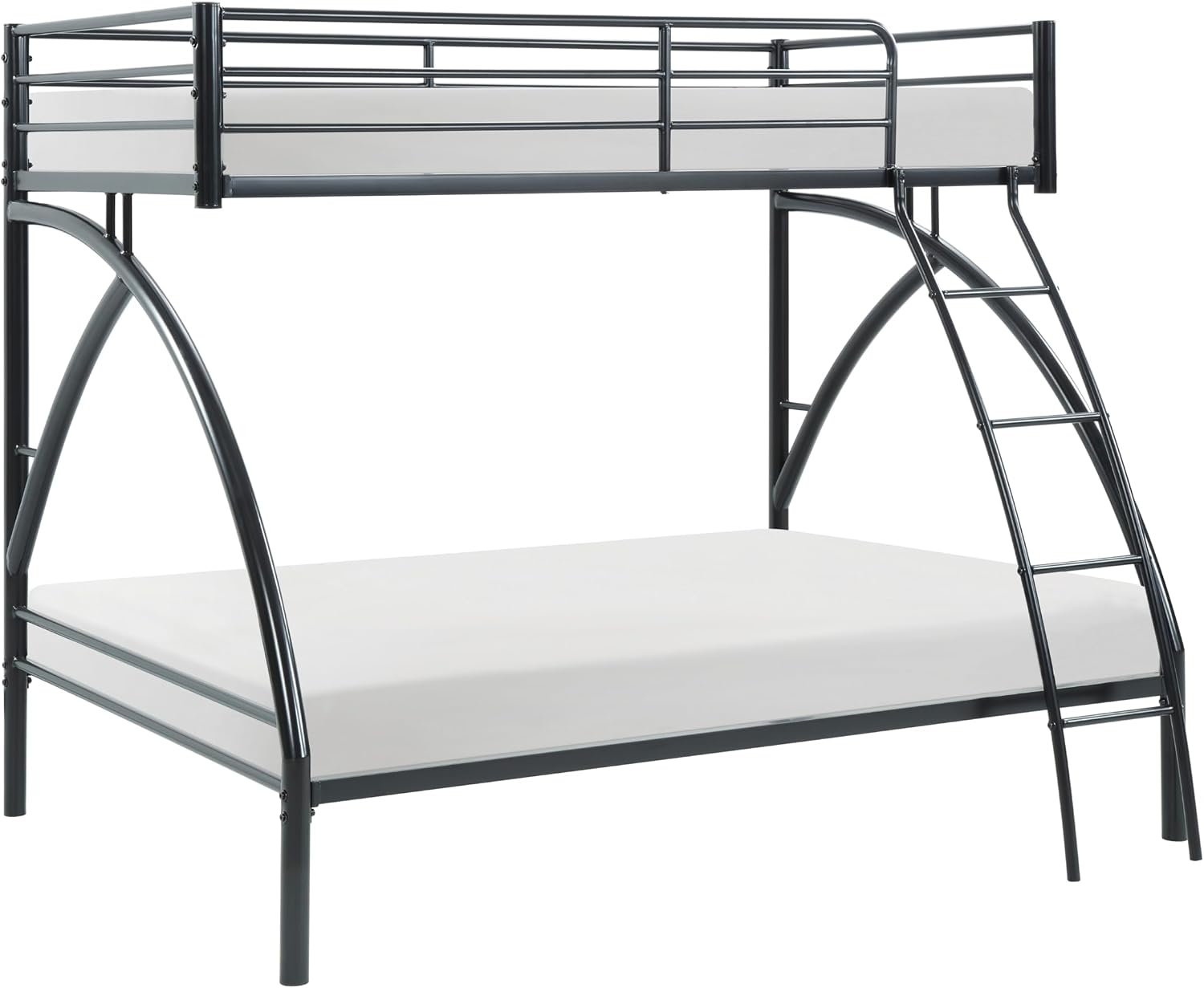GOWE Black Metal Frame Twin/Full Bunk Bed, Youth Bed, Youth Bedroom Furniture, Easy Assembly