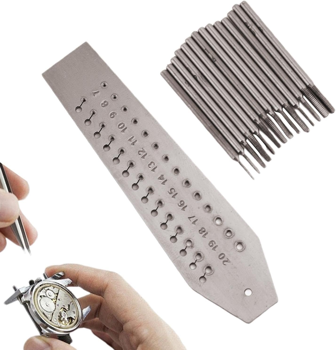 Watch Repair Tools | Clock Repair Kit | Mechanical Watch Repair | Portable Repair Watch Tool | Machine Tap Set | 14 Taps 1 Screw Plate Tap and Die Set Screw Extractor for Clocks and Watches Tapping