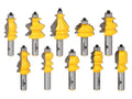YONICO Architectural Molding Router Bits Set 10 Bit 1/2-Inch Shank 16101