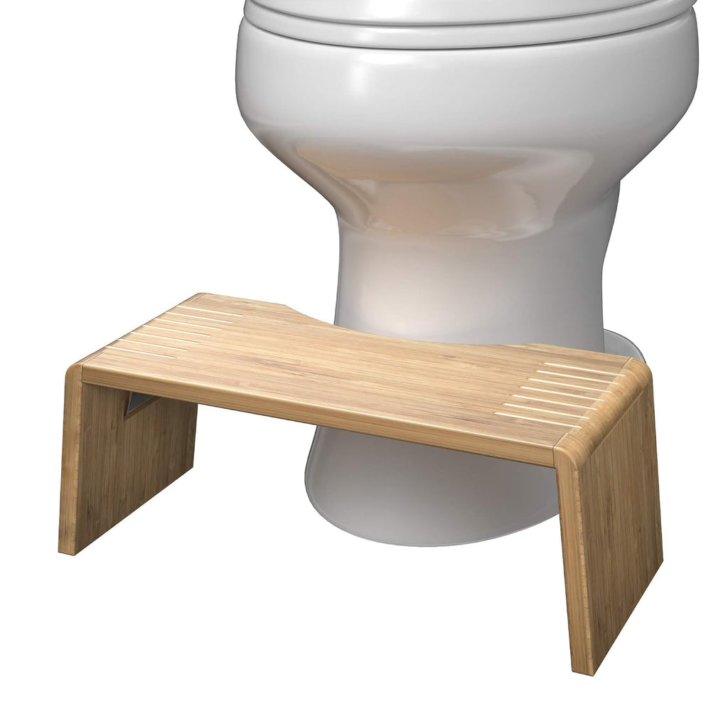 Squatty Potty Oslo Folding Bamboo Toilet Stool – 7 Inches,Collapsible Bathroom Stool for Kids and Adults – Brown,Portable and Space-Saving,(Pack of 4)