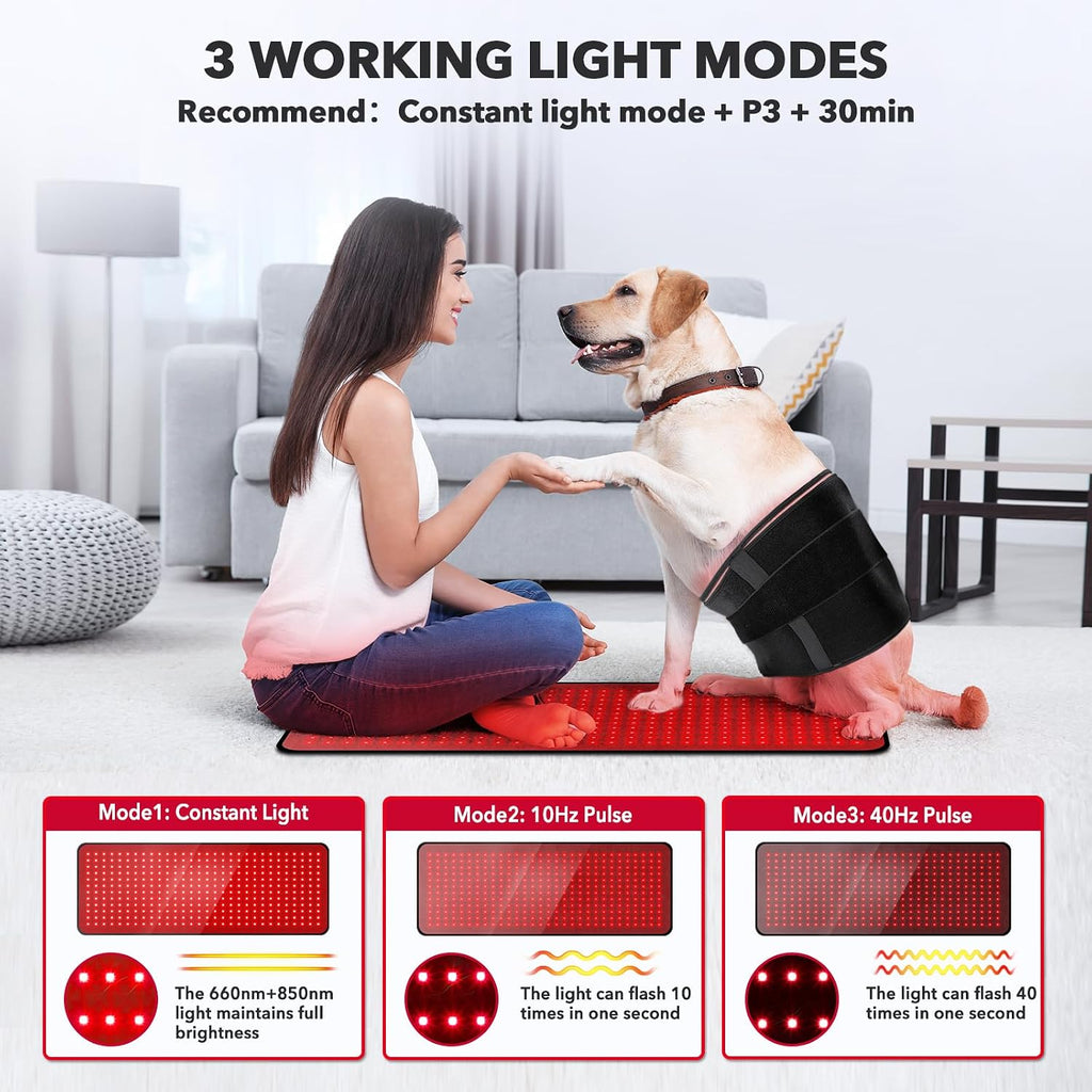 Red Light Therapy for Body, 660nm 850nm Infrared Light Therapy Pad, Wearable Wrap with Timer Remote Control for Back Shoulder Waist Knee, Infrared Light Device Home Use, 31.5' x 11.8' Large Area