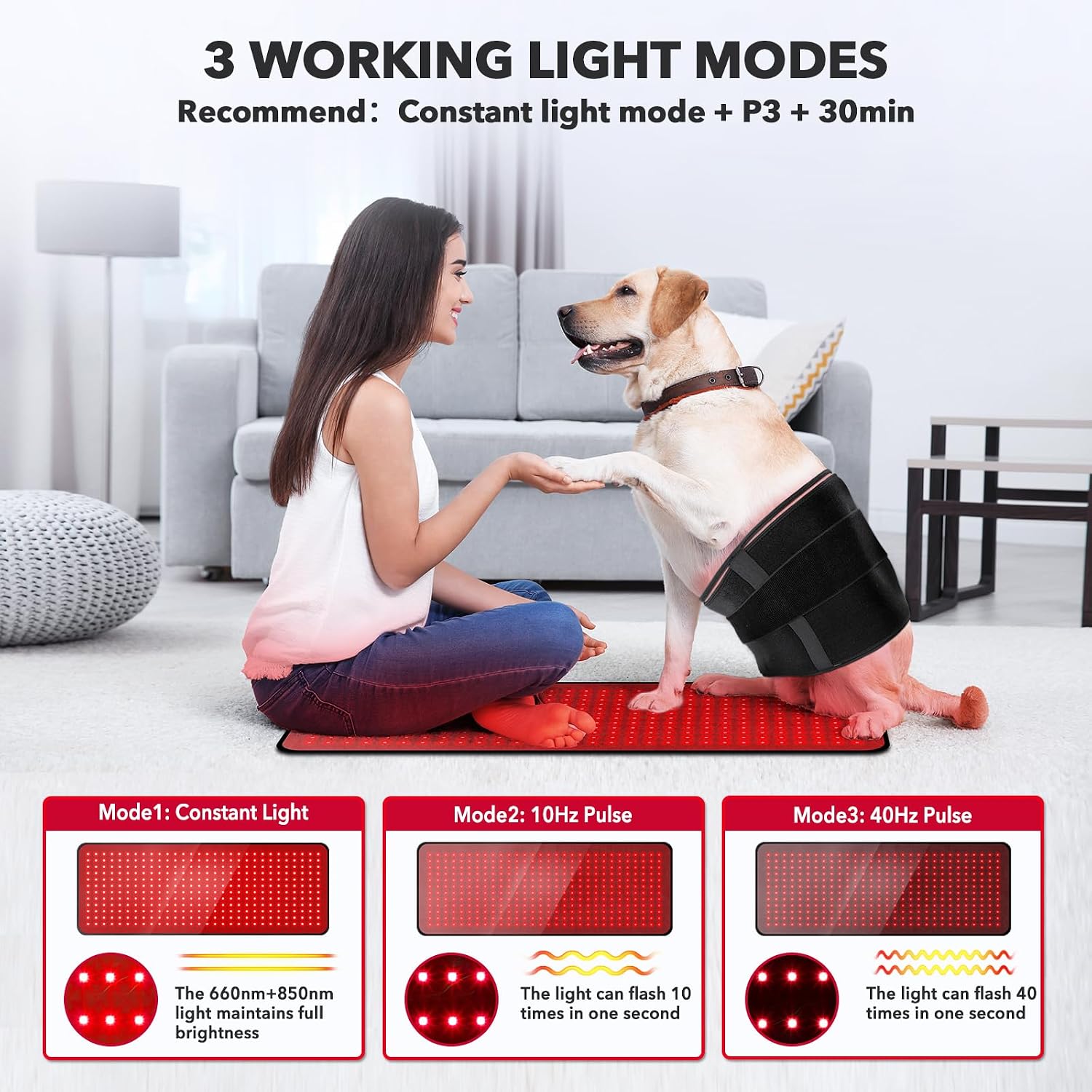 Red Light Therapy for Body, 660nm 850nm Infrared Light Therapy Pad, Wearable Wrap with Timer Remote Control for Back Shoulder Waist Knee, Infrared Light Device Home Use, 31.5' x 11.8' Large Area